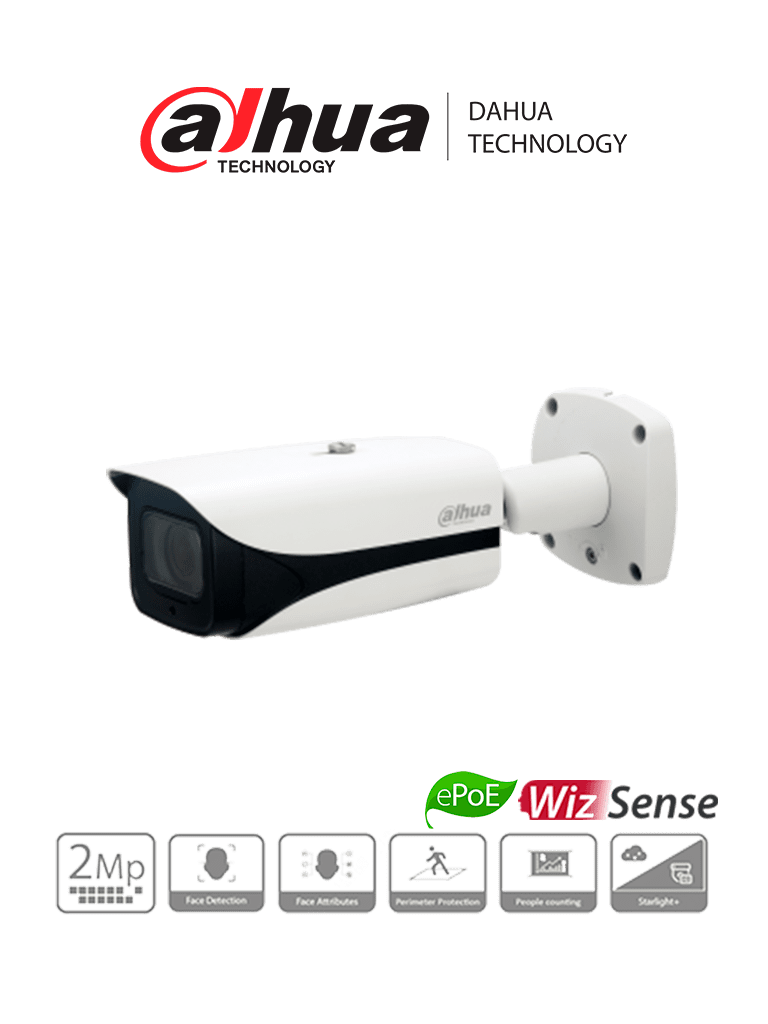 DAHUA IPC-HFW5241E-ZE - Camara IP Bullet 2 megapixeles/Lente motorizado 2.5mm - 13.5mm/ IA Face Detection/ 60 mts/ IP67/IK10/ #LoNuevo