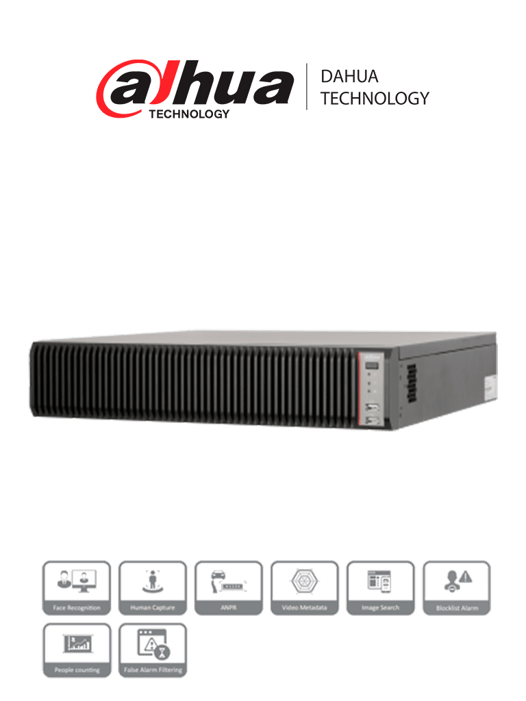 Dahua IVSS7108-2M - Servidor de Video con Inteligencia Artificial/ 128 Canales IP/ Hasta 80 Canales de Reconocimiento Facial con Cámaras FD/ 8 Bahías de HDD/ RAID 0/1/5/6/10/50/60 Protección Perimetral/ 16&8 E&S de Alarma/ #LoNuevo