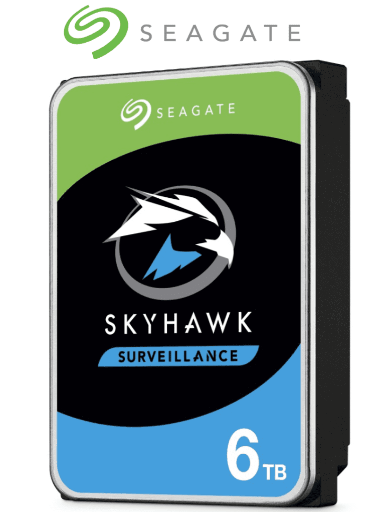 SEAGATE ST6000VX001 - Disco duro de 6TB SkyHawk / Especial para Videovigilancia / SATA 6 GB/s/ Hasta 64 c谩maras/ Hasta 16 Bah铆as/ Funci贸n 24/7/ Cach茅 256 MB/