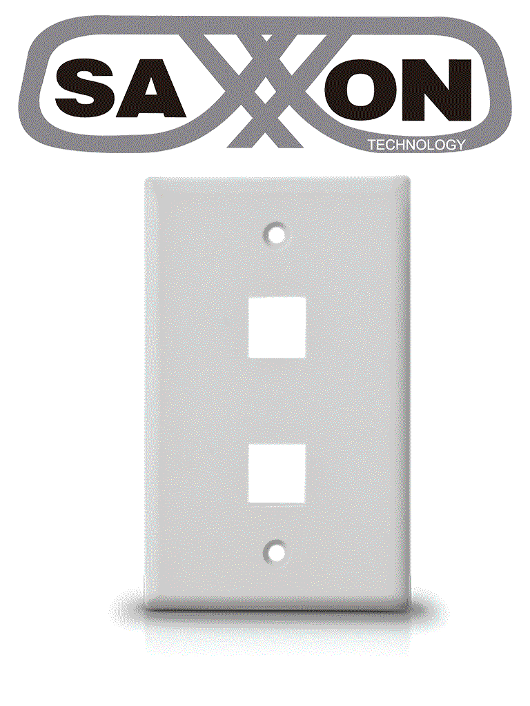 SAXXON A1752A - Placa de pared / Vertical / 2 Puertos tipo keystone / Color blanco