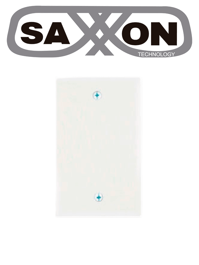 SAXXON - Placa de pared ciega / Sin puertos / Color blanco / incluye tornillos 