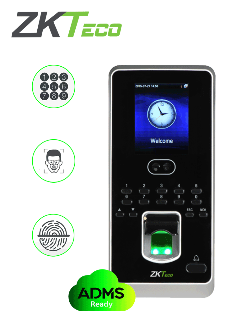 ZKTECO MULTIBIO800 - Terminal Multi-Biométrica de Alta Capacidad para Control de Acceso y Gestión de Asistencia