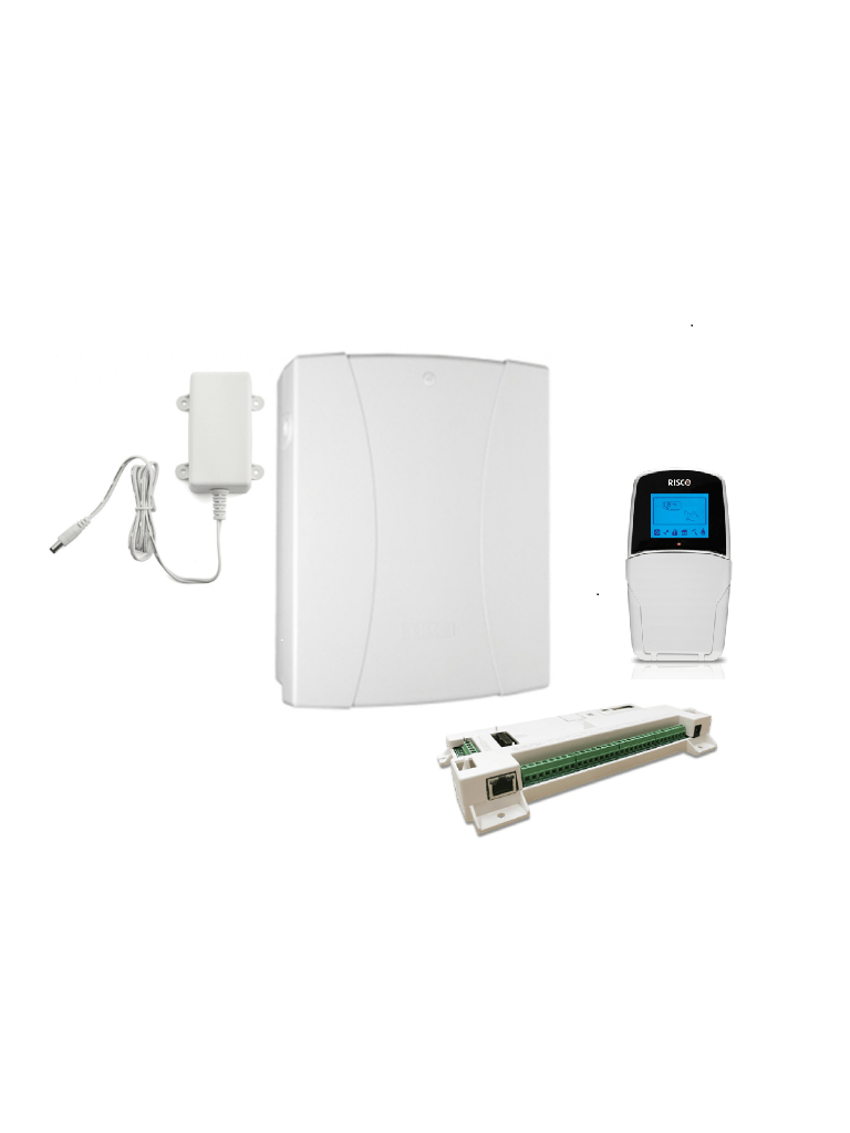 RISCO LIGHTSYS PLUS PACK - Paquete de Alarma Risco de 8 Hasta 512 Zonas con Modulo Ethernet y Wifi Integrado que Incluye Tarjeta Principal Lightsys Plus ,Gabinete de Policarbonato , Teclado LCD y Fuente.