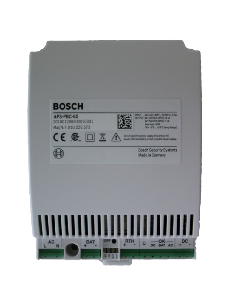 BOSCH A_APSPBC60- FUENTE DE ENERGIA 12V O 24V/ PUERTO PARA BATERIA INTEGRADO/COMPATIBLE CON CONTROLADOR AMC2
