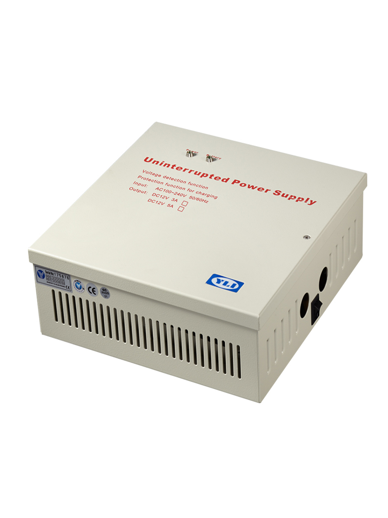 YLI YP903123 - Gabinete con fuente de energia con salida de 12VDC 3A, soporta bateria de respaldo, Alimentacion de entrad de AC100 - 240V