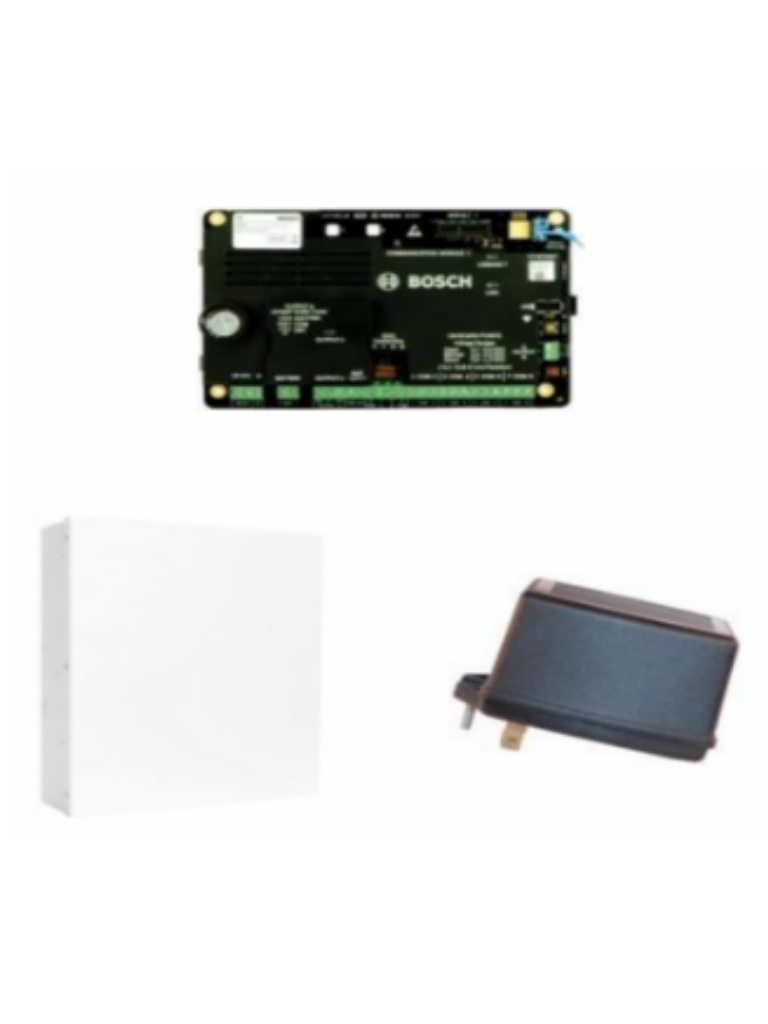 BOSCH I_B4512DP - Kit de panel 4512 / Caja metalica / Transformador de 18  VAC / PLUG In para telefono B430