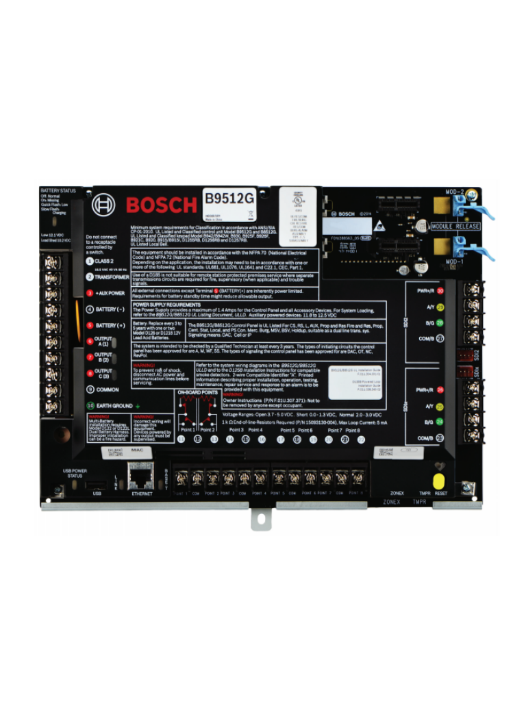 BOSCH I_B9512G - Panel de alarma hasta 599 puntos / Hasta 32 areas / Hasta 32 lectoras de acceso / Hasta 16 camaras IP