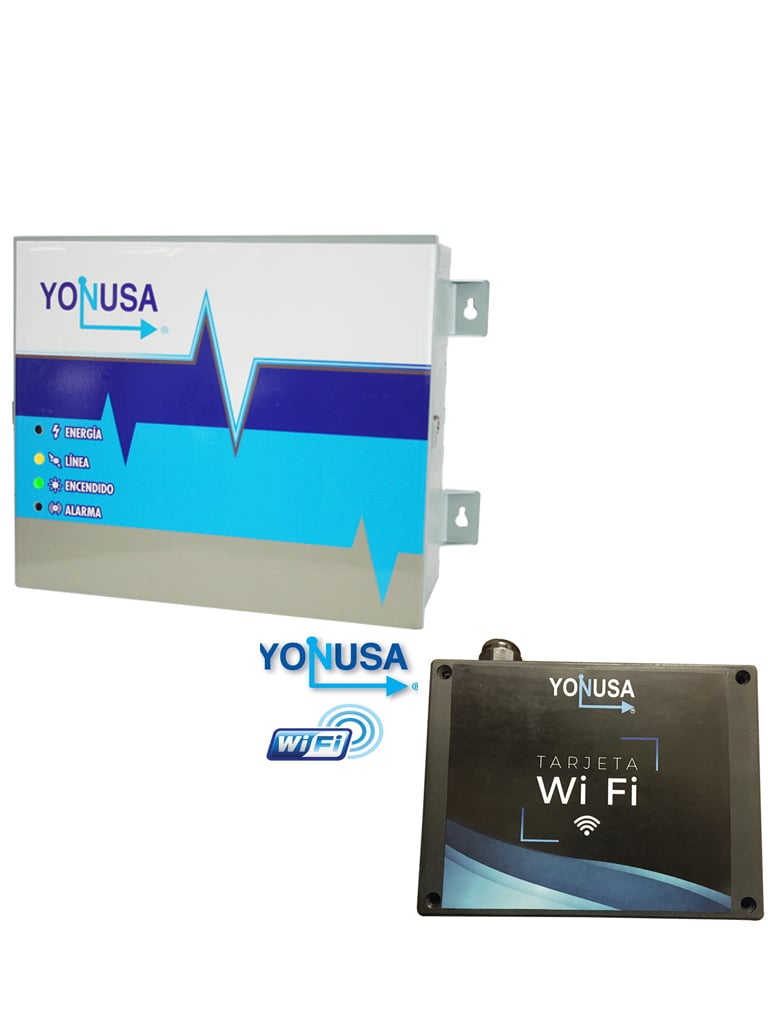 YONUSA EY1200012725WIFI - Paquete de Eenergizador de 12,000V sin interfase, hasta 1,200 Mts lineales y modulo WiFi para aplicacion en smartphone android & iOS