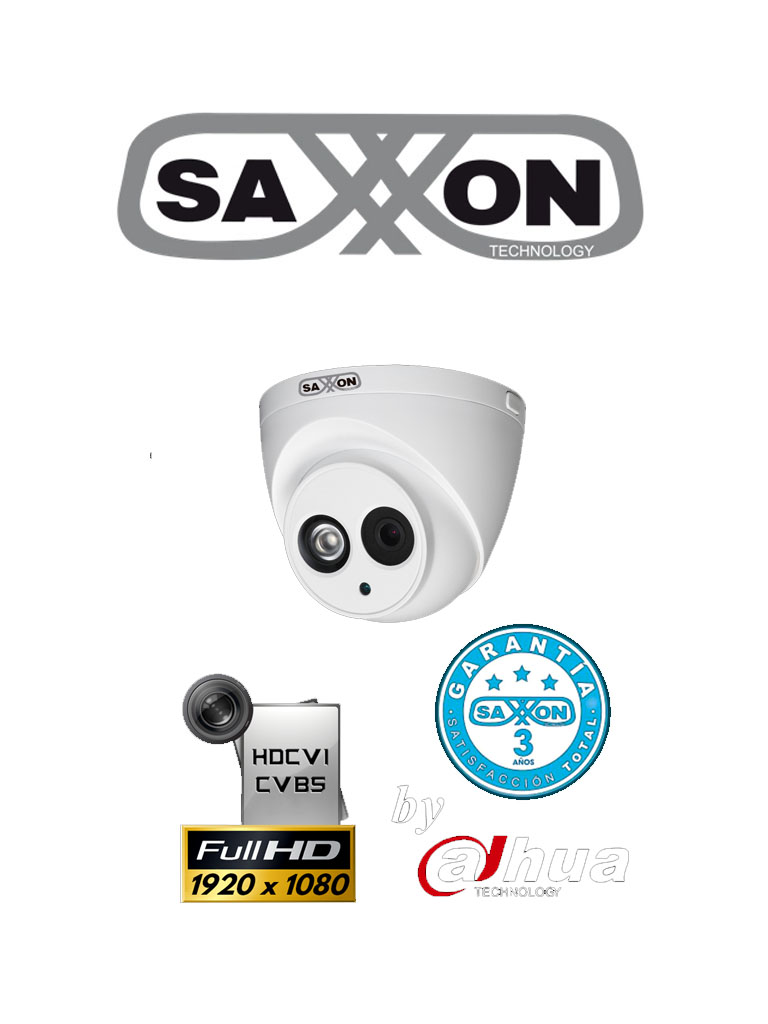 SAXXON PRO HDWPRO CAMARA DOMO 2MP 1080P/WDR REAL/ IP67/ SMART IR 50M / 3.6MM / OSD/ SALIDA DUAL HDCVI Y ANALOGO