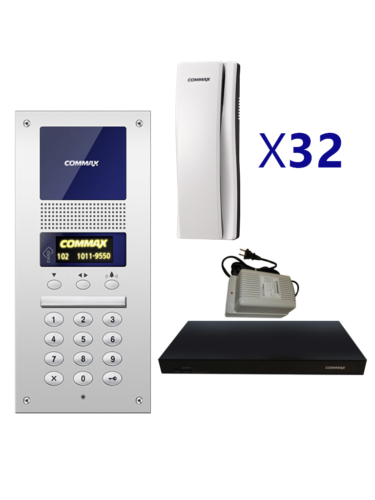COMMAX AUDIOGATEPAK32 - Paquete para 32 apartamentos para comunicación por Audio con visitante/ Audio bidireccional / Apertura de puerta/ #Audiogate