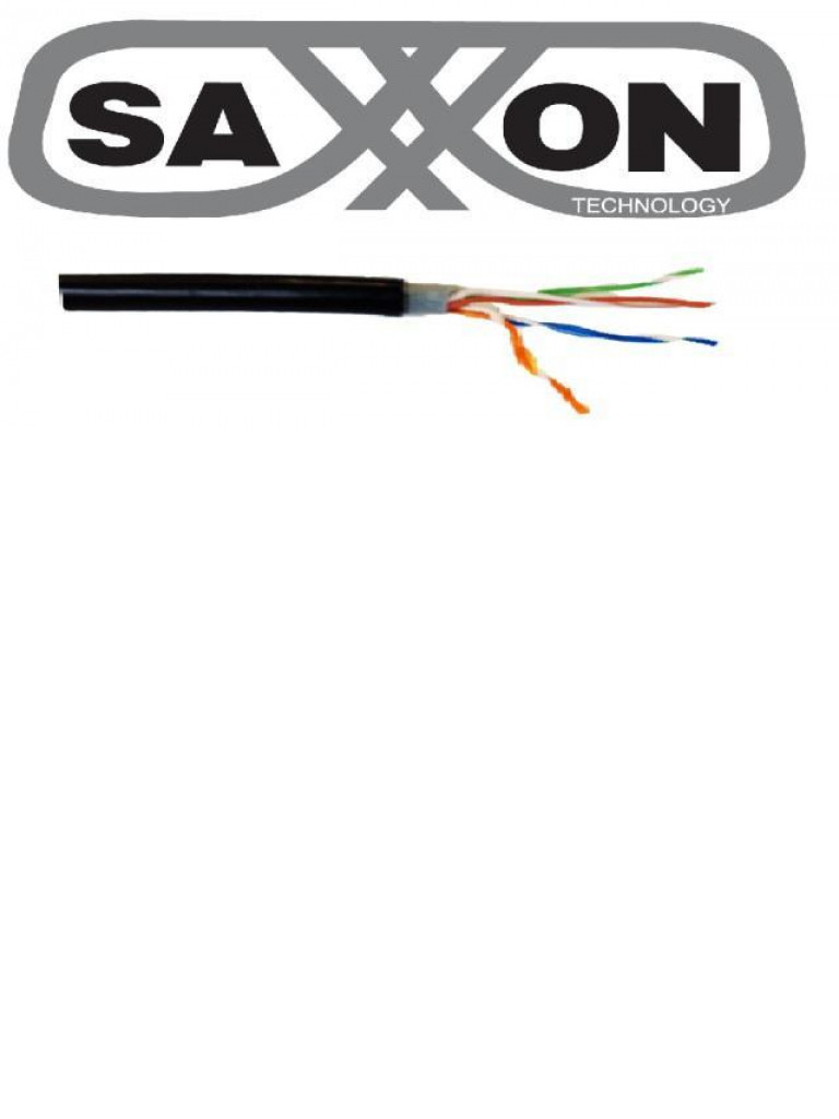 SAXXON UTP5ECOPL02- CABLE UTP EXTERIOR NEGRO CATEGORIA 5E/ 100% COBRE/ BOBINA 305 MTS/ REDES/ VIDEO