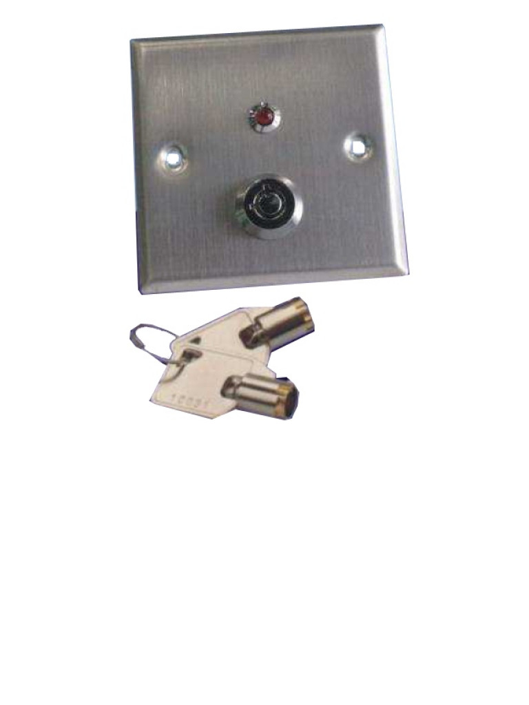 YLI YKS850LS - Botón liberador con llave / Luz  LED / Acero inoxidable / Resistente al agua /  NC Y NO