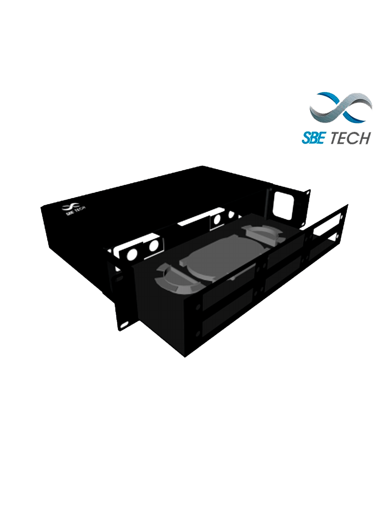 SBETECH SBE-DFO36D - Distribuidor de Fibra Óptica Deslizable para 6 placas, hasta 36 fibras, 2 UR