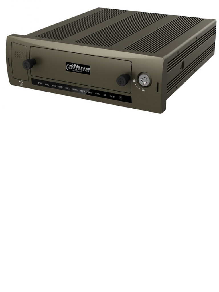 DAHUA MCVR5104GCW - DVR Móvil 4 canales HDCVI 1080p /  720p / Analógico 960H / GPS / 3G / WiFi / SATA 2.5 Pulgadas / UPS Interno