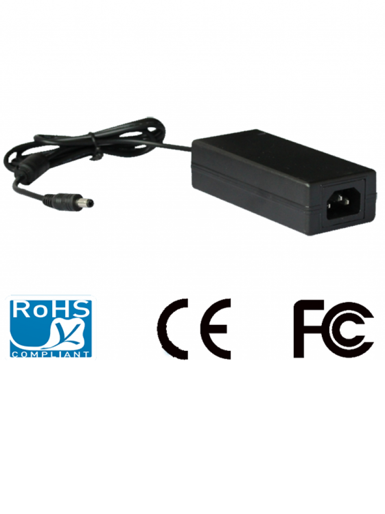 SAXXON PSU1204E - Fuente de poder regulada 12V CD / 4.1 Amperes / Cable de 1.2  Mts / Color negro