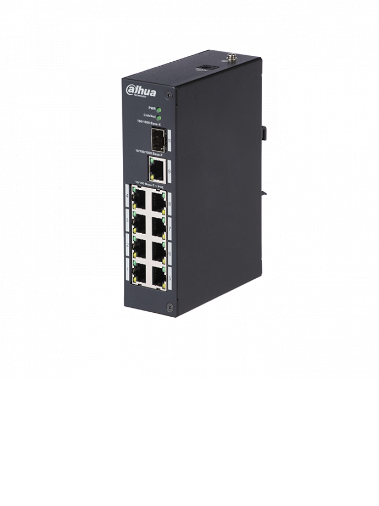 DAHUA PFS3110P96 - Switch  PoE 8 puertos / 1 Puerto UPLINK SFP / 1 Puerto UPLINK ethernet  Gigabit / 96W / SWITCHING 7.6G