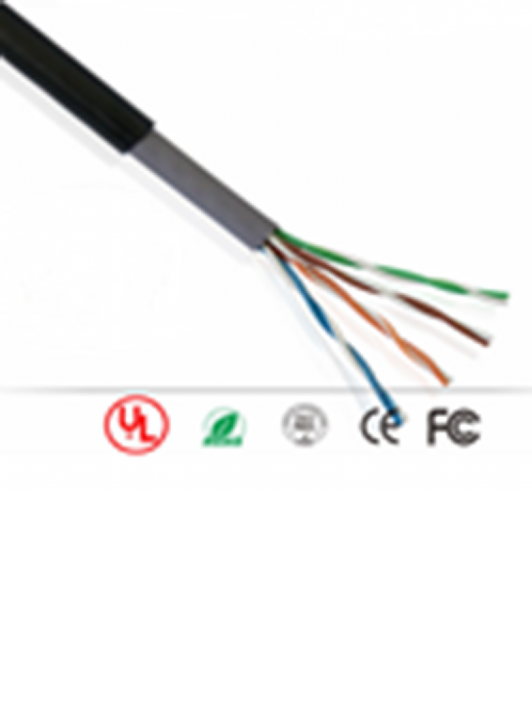SAXXON OUTPCAT5ECOPEXT100 - Cable UTP 100% cobre / Categoria 5E / Color negro / Exterior / 100  Mts / 4 Pares / Redes / Video/ 