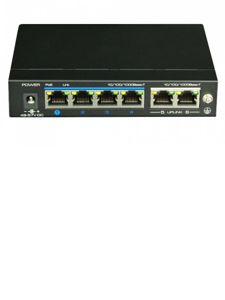 UTEPO UTP3GSW04TP60 - Switch  Gigabit  PoE / No administrable / 4 Puertos  PoE  Gigabit / 2 Puertos  Gigabit RJ45 / Modo CCTV /  PoE 60  Watts#TERROR