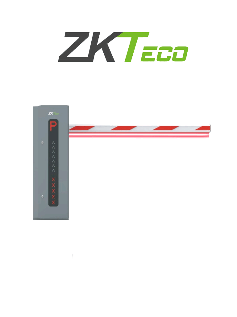 ZKTECO PROBG3030LLED - Barrera Vehicular  Izquierda de Alto Desempeño con Servo Motor / Brazo  LED de 3 metros / 0.9 Segundos / Bajo Mantenimiento / 24  VDC