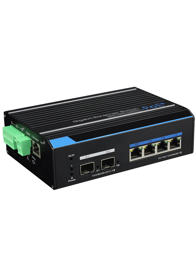 UTEPO UTP7304GEPOE - Switch industrial  Gigabit  PoE administrable / L2 / 4 Puertos  PoE  Gigabit / 2 Puertos SFP  Gigabit /  802.3af&AT / Fast RING /  PoE 150  Watts /  #PremiosTVC 