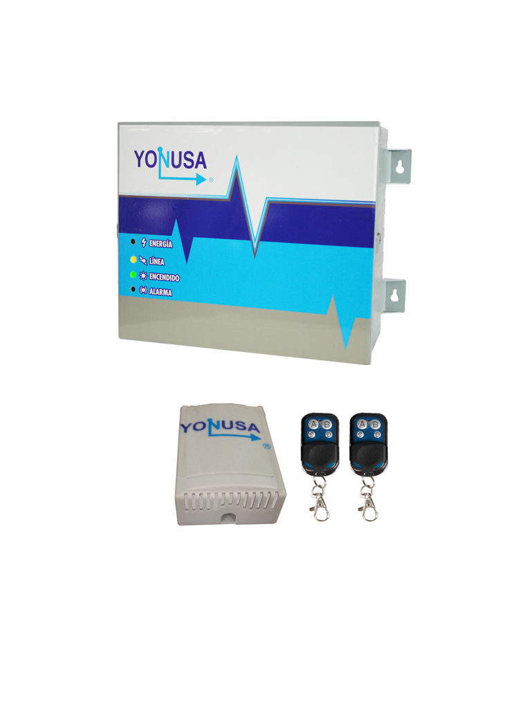 YONUSA PAQKL2 - Paquete de energizador para cerco electrico de 12,000 V hasta 1,200  mts lineales incluye control remoto