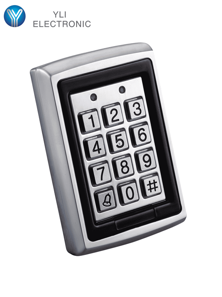 YLI YK568L - Teclado para Control de Acceso / Salidas  NC y NO / Exterior e Interior / 500 Usuarios password o tarjeta  ID 125 Khz