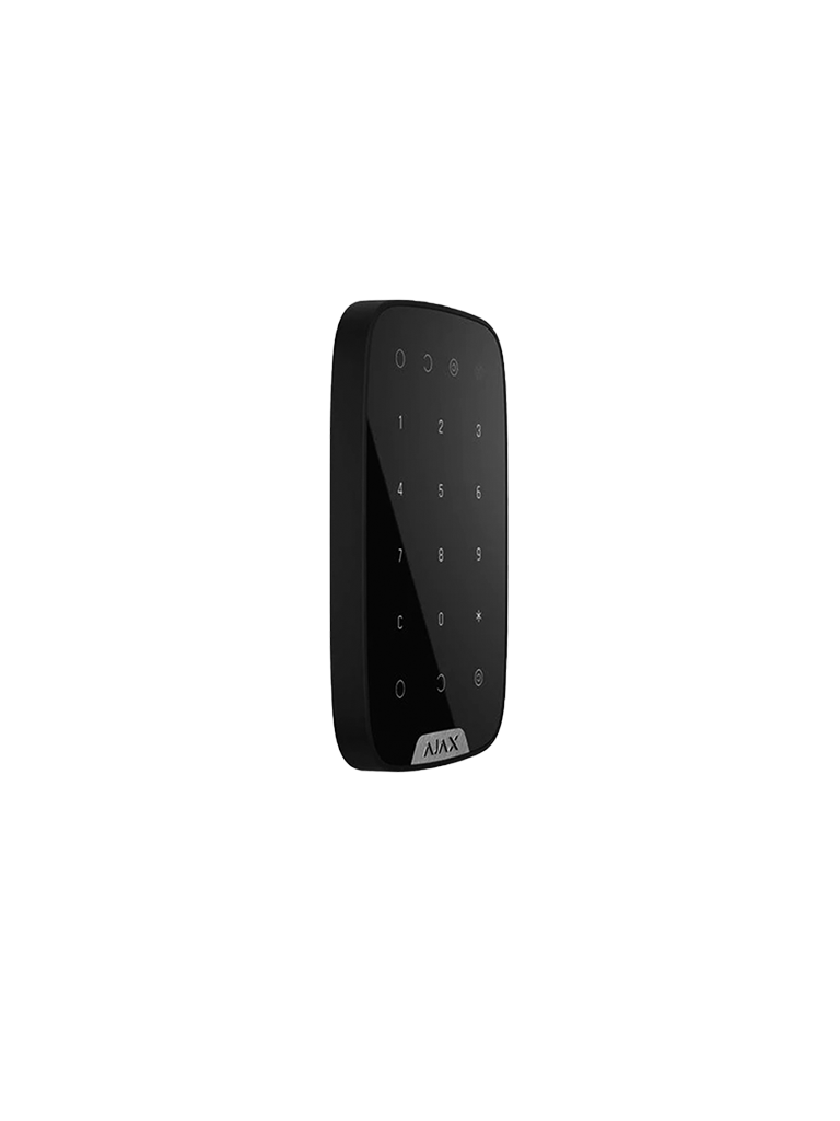 AJAX Keypad B - Teclado táctil inalámbrico con soporte de pared. Color Negro vista lateral