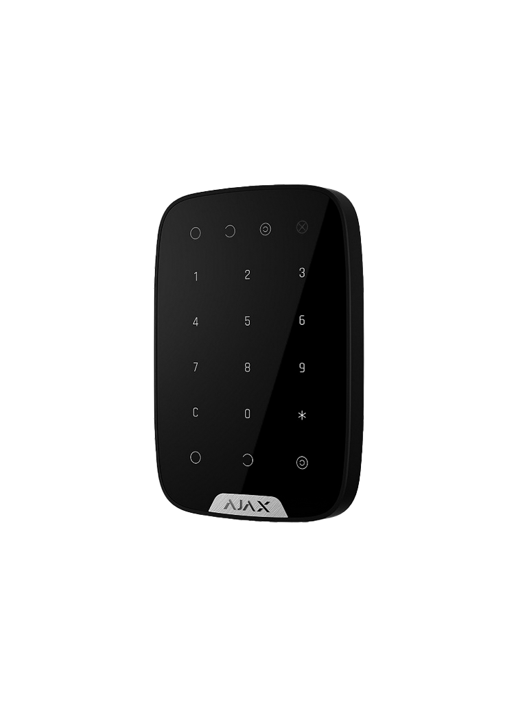 AJAX Keypad B - Teclado táctil inalámbrico con soporte de pared. Color Negro vista lateral d