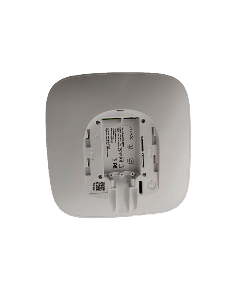 AJAX Hub2Plus W - Panel de alarma conexión Ethernet, WiFi, LTE Control mediante aplicación para smartphone. Color Blanco vista trasera sin smartbracket