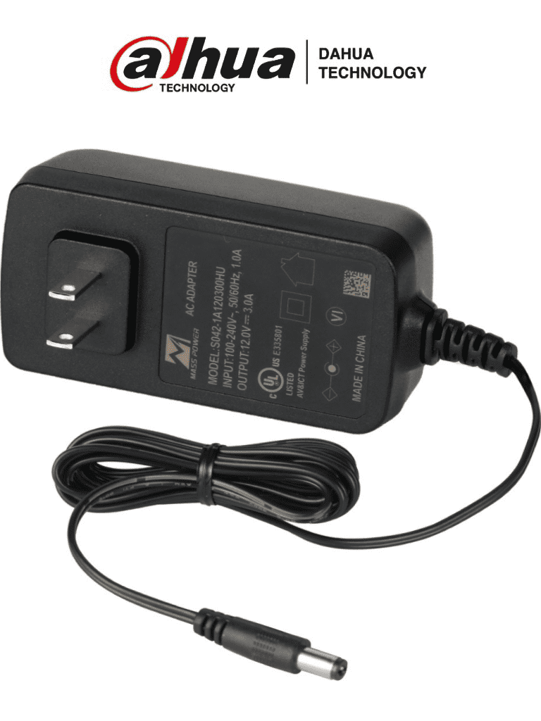 DAHUA S042-1A120300HU - Fuente de Poder de 12 VCD 3 Amper/ Voltaje de Entrada de 90 a 264 Vac/ Con Protección Contra Descargas/ Certificación UL/ 
