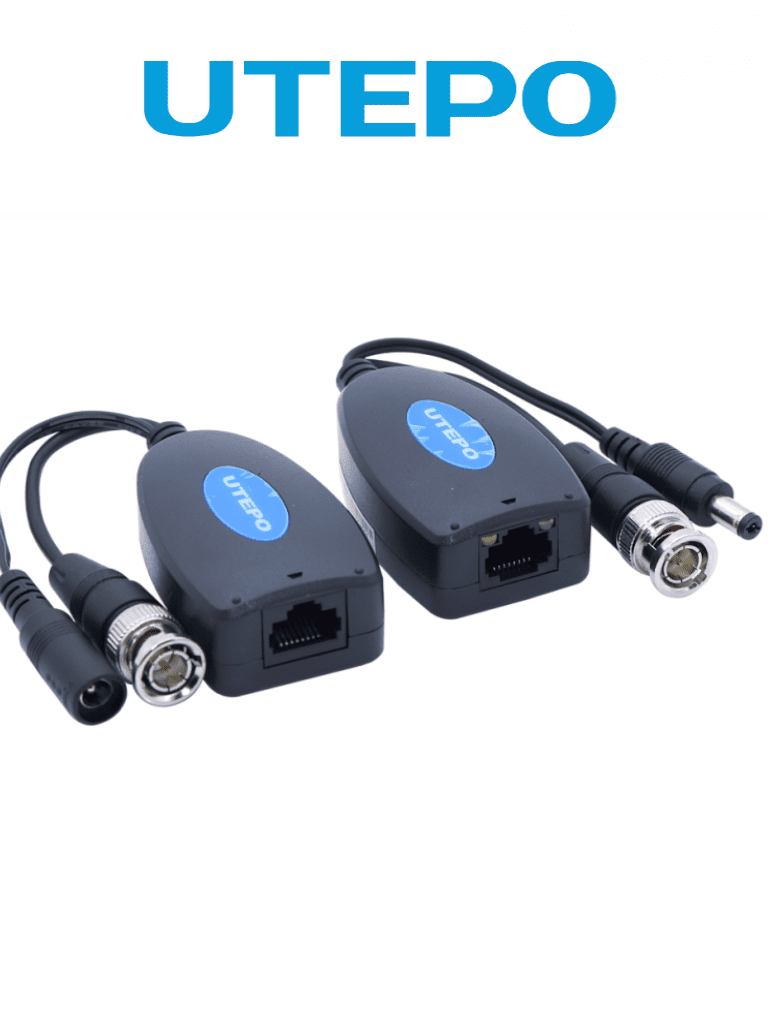 UTEPO UTP101PVHD12 - Par de Transceptores 4k para Video y Energía/ Con Entradas RJ45/ 4k Hasta 150 Metros con CVI/ 4 y 2 Megapixeles hasta 250 Metros/ 