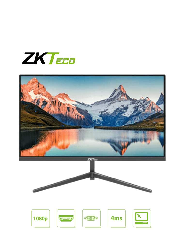 ZKTECO ZD222KA - Monitor LED Full HD de 22 pulgadas / Resolución 1920 x 1080 / Retroiluminación DLED / Entrada de video HDMI y VGA / Ángulo de Visión Horizontal 178° /  Soporte VESA / Incluye Cable HDMI / Ideal para hogar y oficina