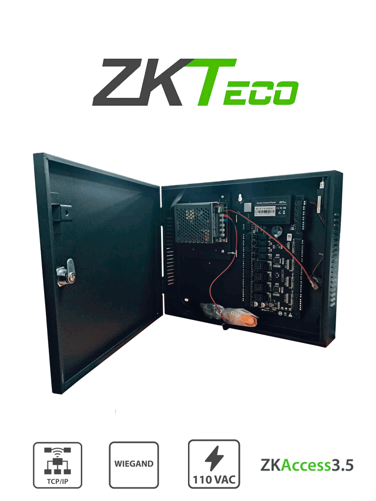 ZKTECO C3400B - Control de Acceso Profesional / 4 Puertas / 4 Lectoras / PULL / Gabinete y Fuente / Sin Biometria