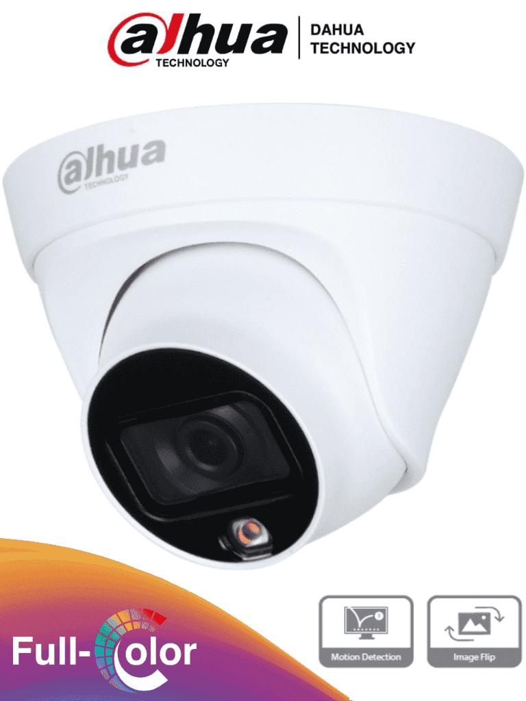 DAHUA IPC-HDW1239T1-LED-S4 - Camara IP Domo Full Color 2 Megapixeles/ Lente de 2.8mm/ 110 Grados de Apertura/ Luz Blanca de 15 Mts/ H.265/ IP67/ PoE/ DWDR/