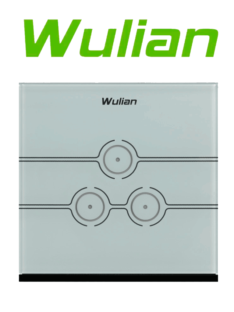 WULIAN SWITCHT3 - Apagador Inteligente touch/ Controla 3 lamparas, Zigbee comunica con Brain para control de luces y notificaciones desde Celular a traves de App/ 10 Amp/ Carga mínima 15W