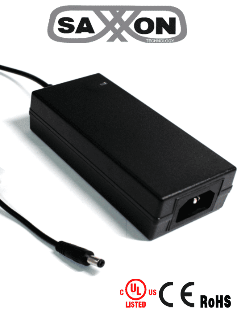 SAXXON PSU1205D - Fuente de Poder Regulada de 12 Vcc a 5 Amperes/ Ideal para Equipos de Alto Consumo de Corriente/ Para Usos Multiples: Sistemas de CCTV, Acceso, Asistencia, etc/ Certificación UL/