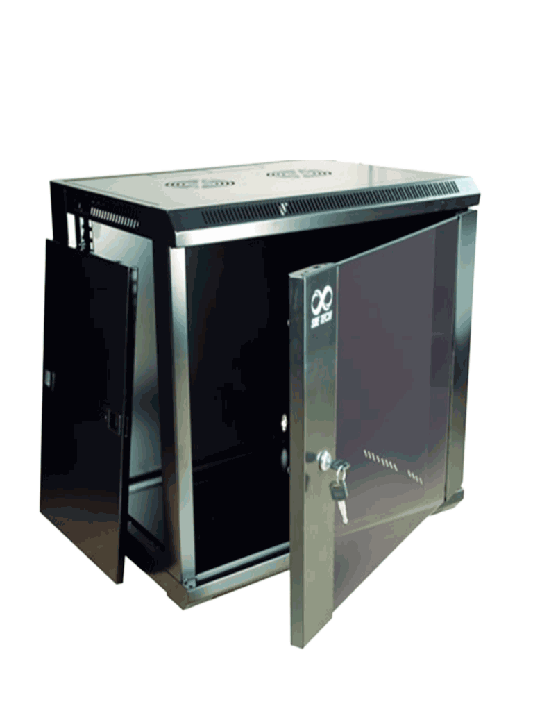 SBETECH SBE-GNLPAR15URP- Gabinete de pared / 15 UR / Capacidad de carga de 60 Kg / Ancho 600 mm x profundidad 600 mm x alto 698mm / Puerta delantera de cristal templado