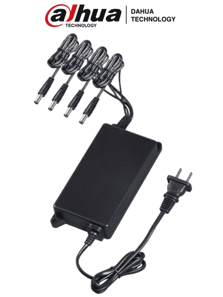 DAHUA PFM322 - Fuente de Poder Regulada de 12 Vcc 2.8 Amperes/ 4 Canales/ 0.7 Amper por Canal/ Protección de Temperatura/ Color Negro/ 