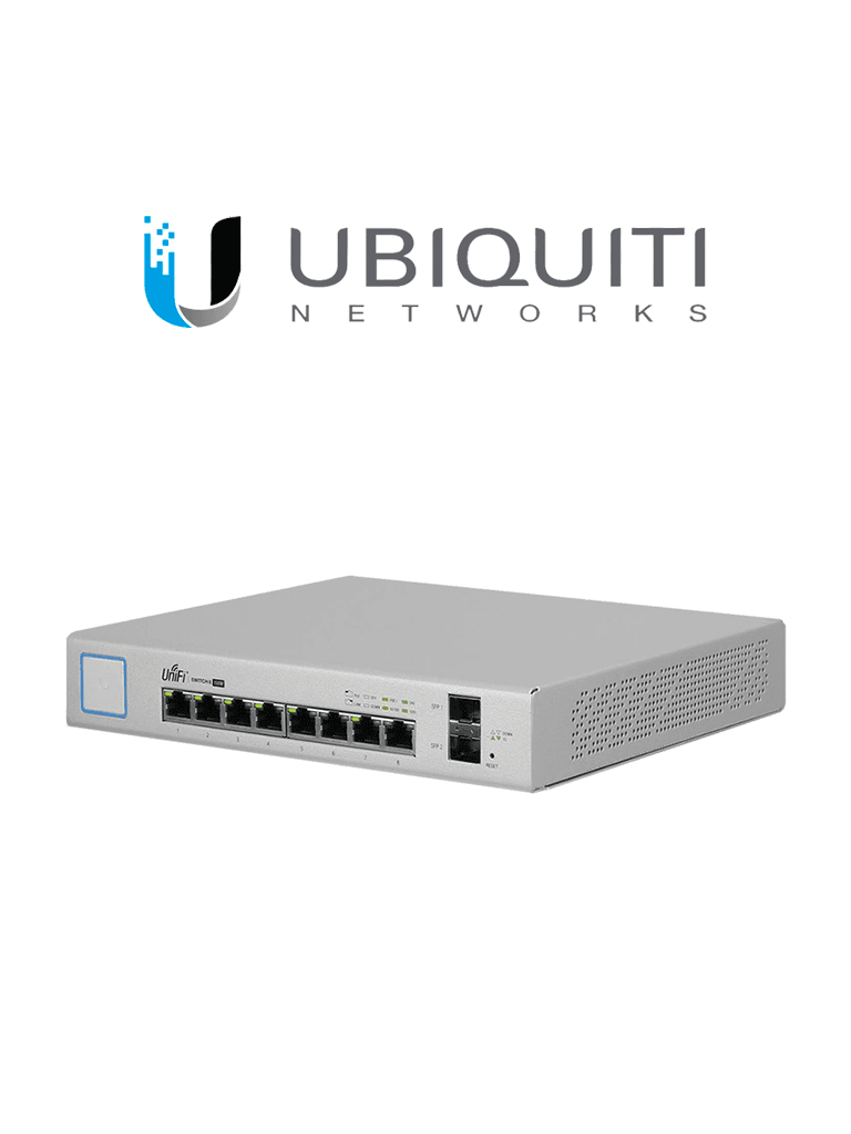 UBIQUITI US-8-150W - Switch UniFi Gigabit PoE  / 8 Puertos Gigabit Ethernet / 2 Puertos SFP / PoE 150 Watts / Switching 20 Gbps