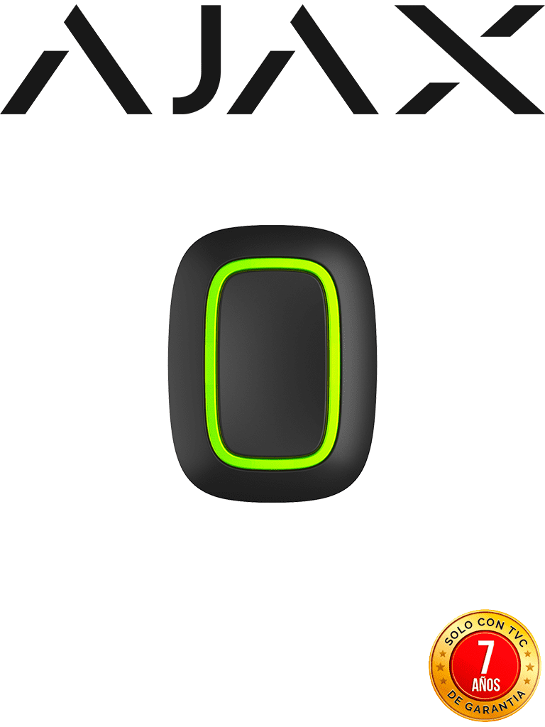 AJAX  Button B - Botón  inteligente  multifuncional.    Botón de pánico / Control de dispositivos de automatización / Silenciar alarmas de detectores de incendios. Color Negro