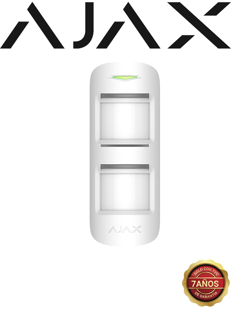 AJAX MotionProtect Outdoor W - Detector de movimiento inalámbrico para exterior con sistema anti-enmascaramiento avanzado. Color Blanco