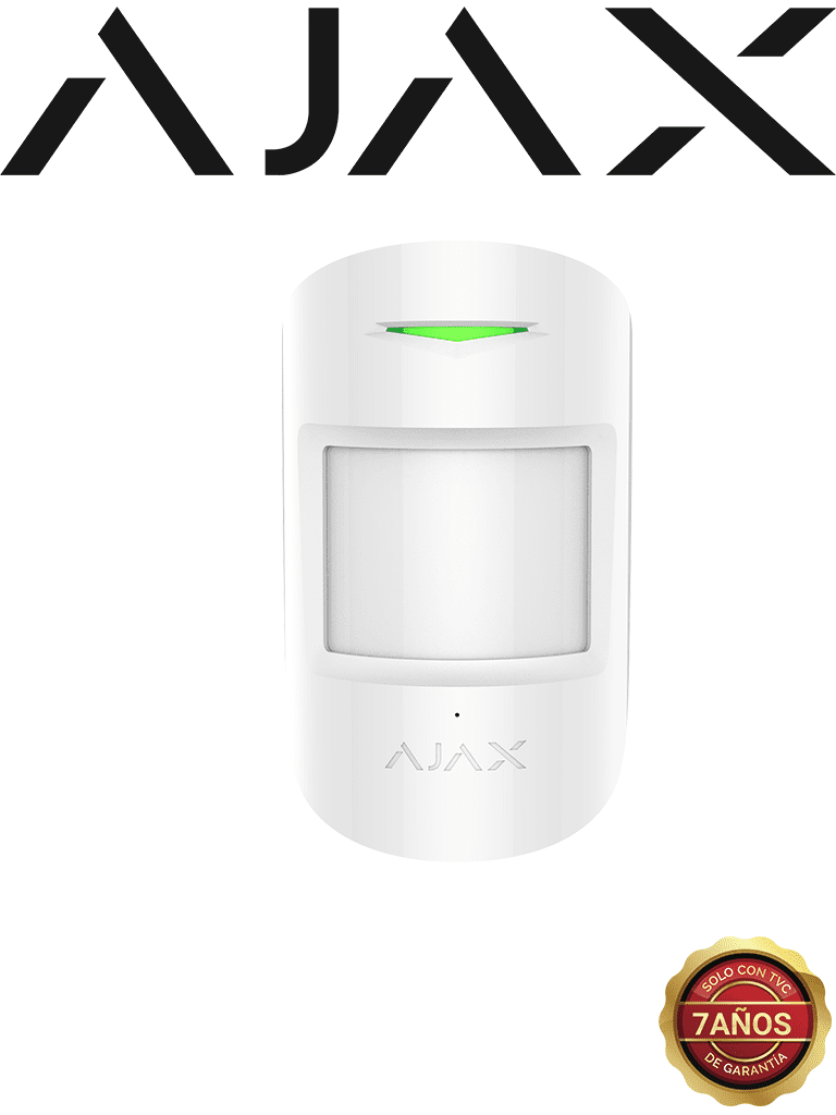AJAX CombiProtectW - Detector inalámbrico combinado de rotura de cristal y movimiento. Color Blanco
