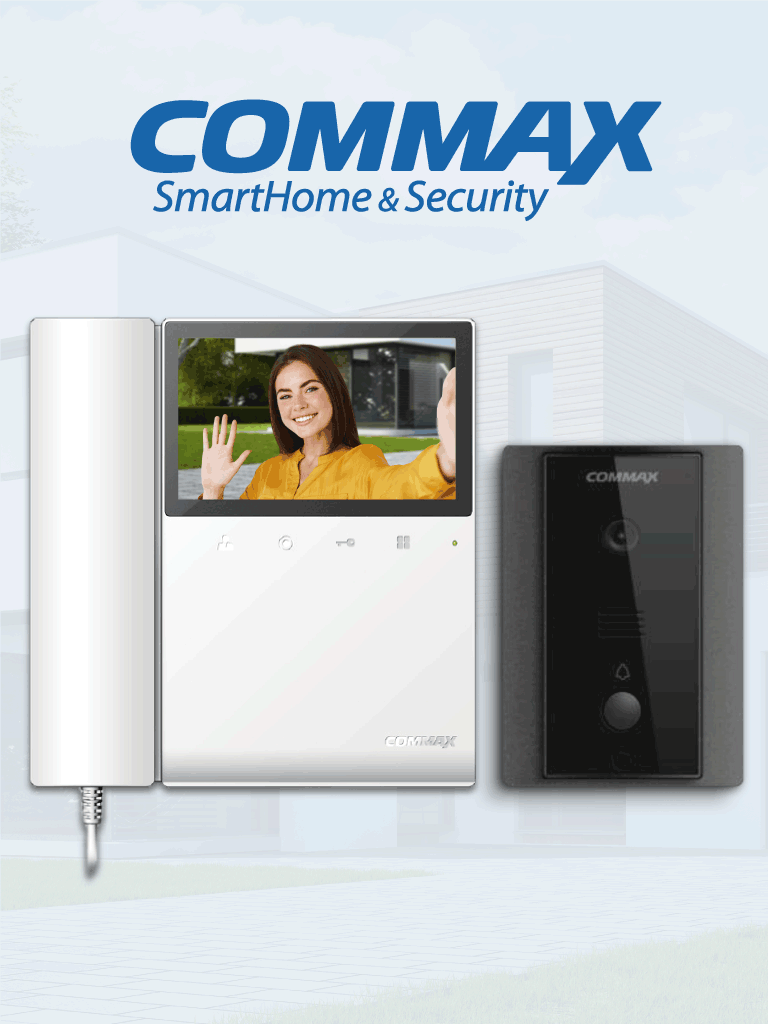 COMMAX CDV43K2DRC4LN - Kit de videoportero Commax a color con monitor de 4.3 pulgadas y auricular, frente de calle, comunicación con audio y video, función de apertura de puerta no requiere configuración   #Beneficiate