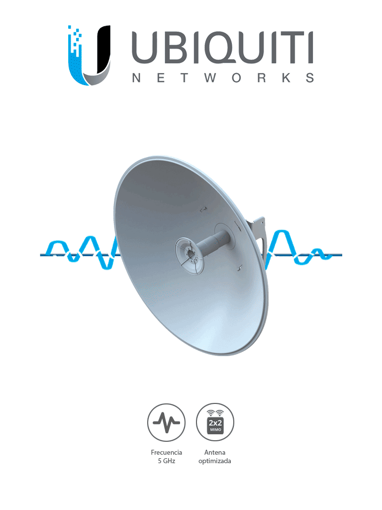UBIQUITI AF-5G30-S45 - Antena Direccional AirFiber X  para Radio Conectorizado / 5GHz / Ganancia 30 dBi / MIMO / Compatible con AF5X y AF5XHD  